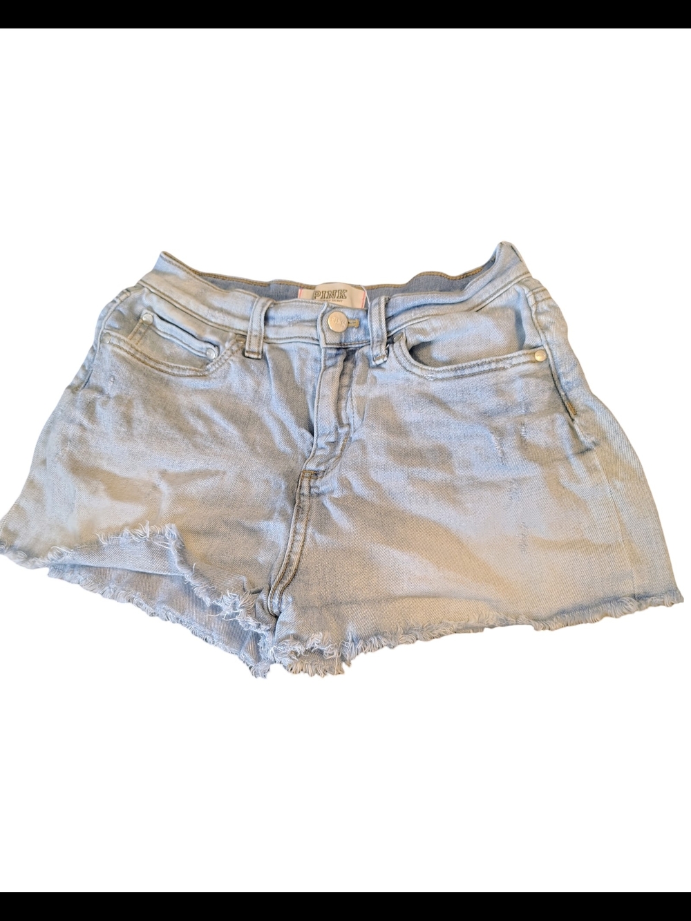 PINK Victoria's Secret Y2K Light Blue Denim Cutoff Shorts Waist 26"